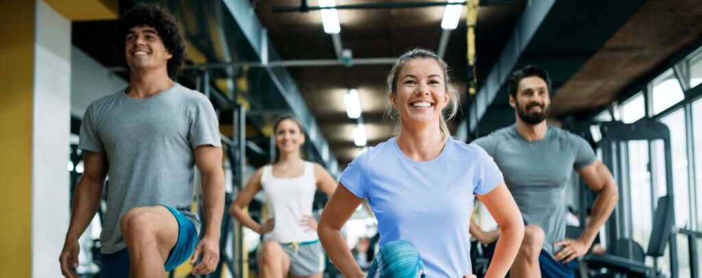 Séance de sport en entreprise avec un coach sportif